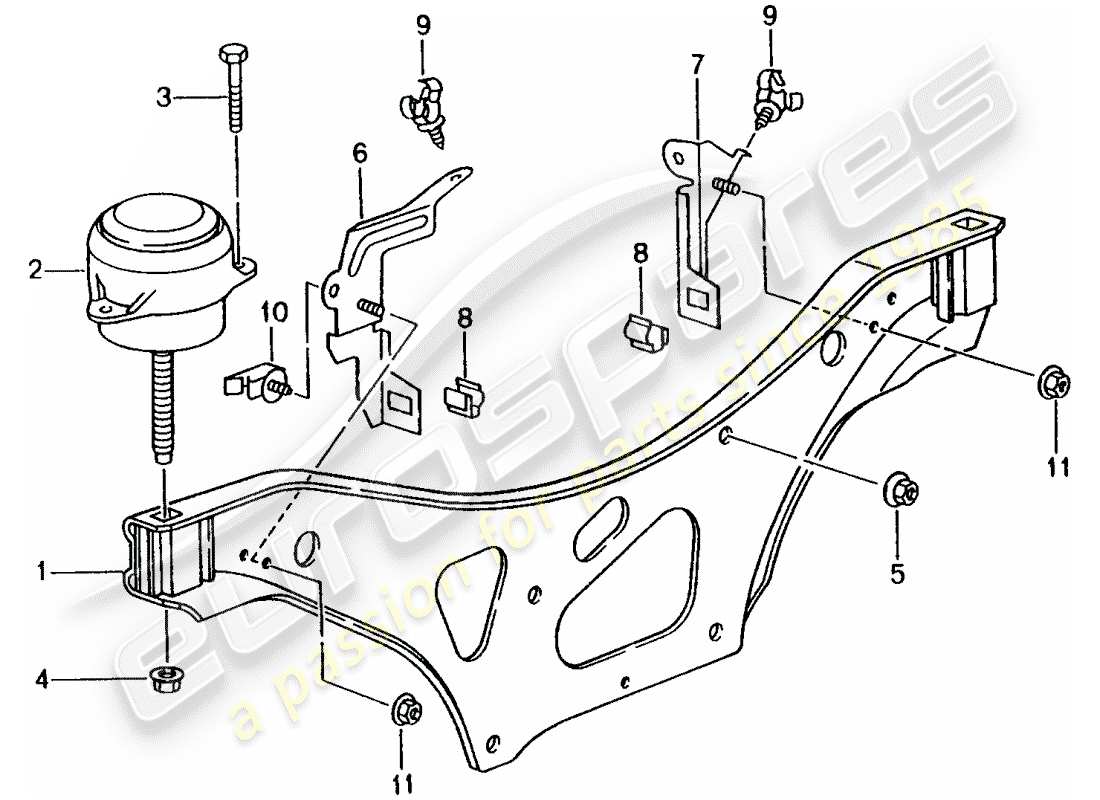 porsche 2005 (996) engine lifting tackle parts diagram