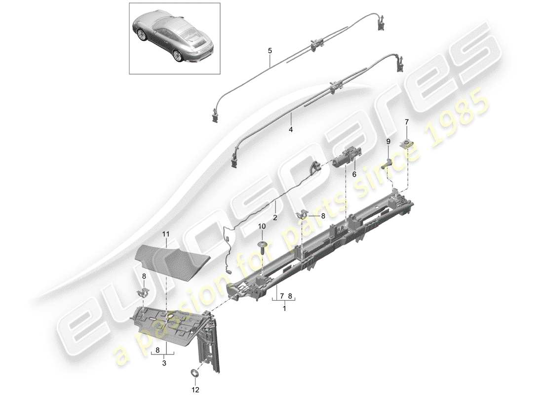 porsche 2018 (991-2) flap parts diagram