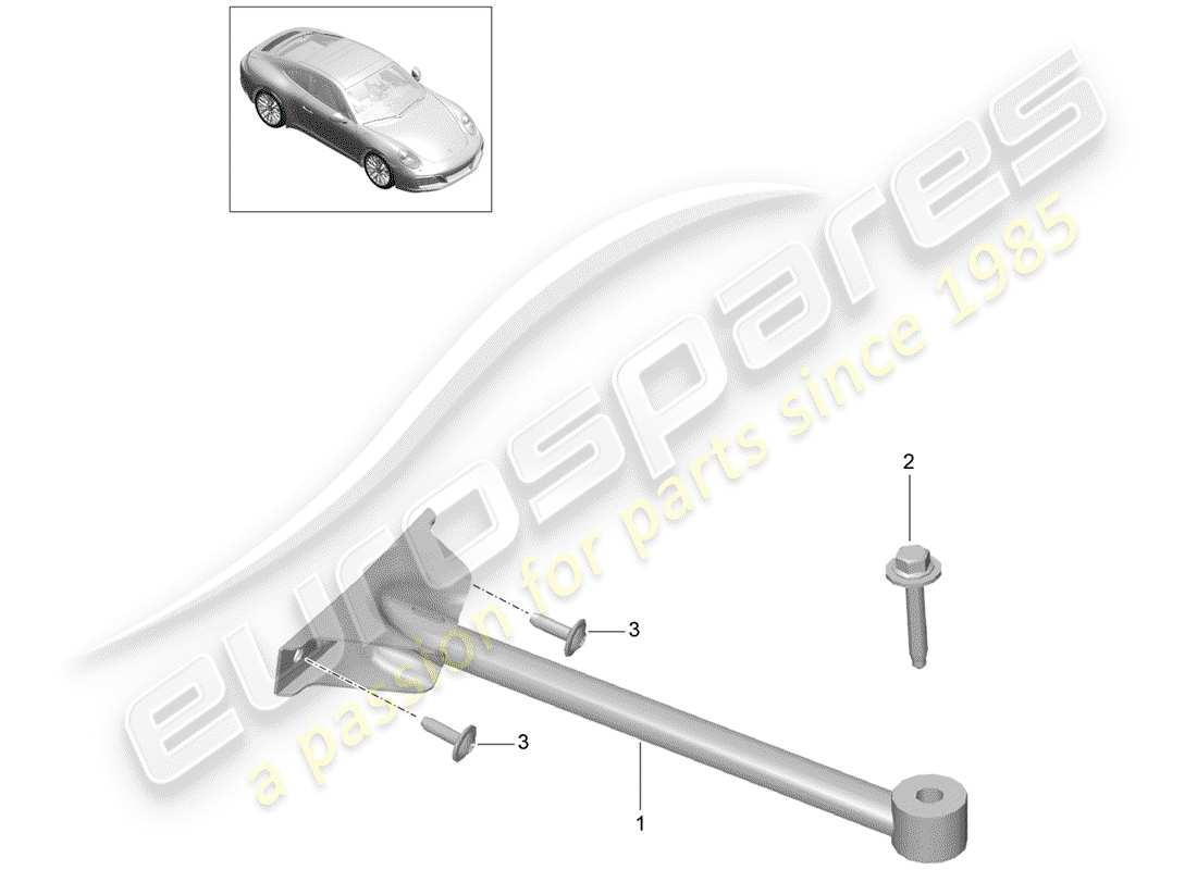 porsche 2018 (991-2) dome strut part diagram