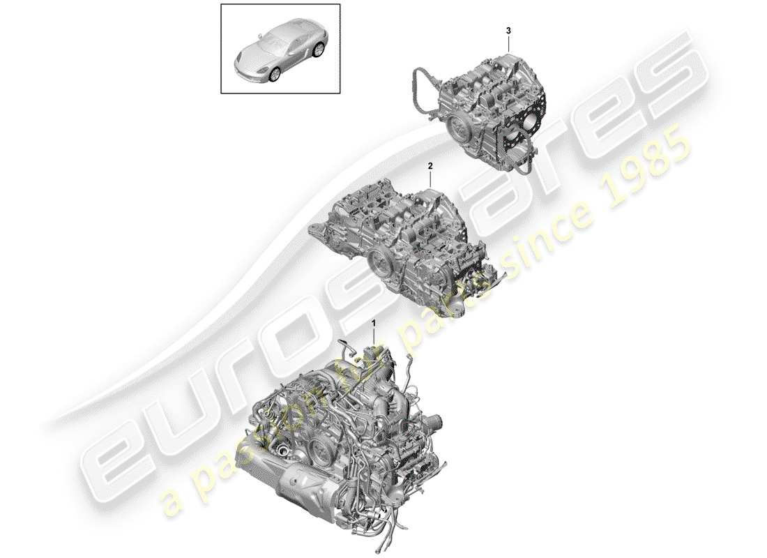 porsche 2019 (718 cayman) replacement engine part diagram