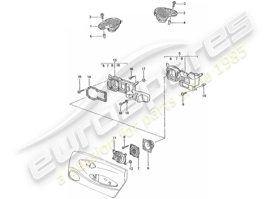 porsche 1997 (986 boxster) loudspeaker - loudspeaker - m 680/mj.02- - see illustration: part diagram