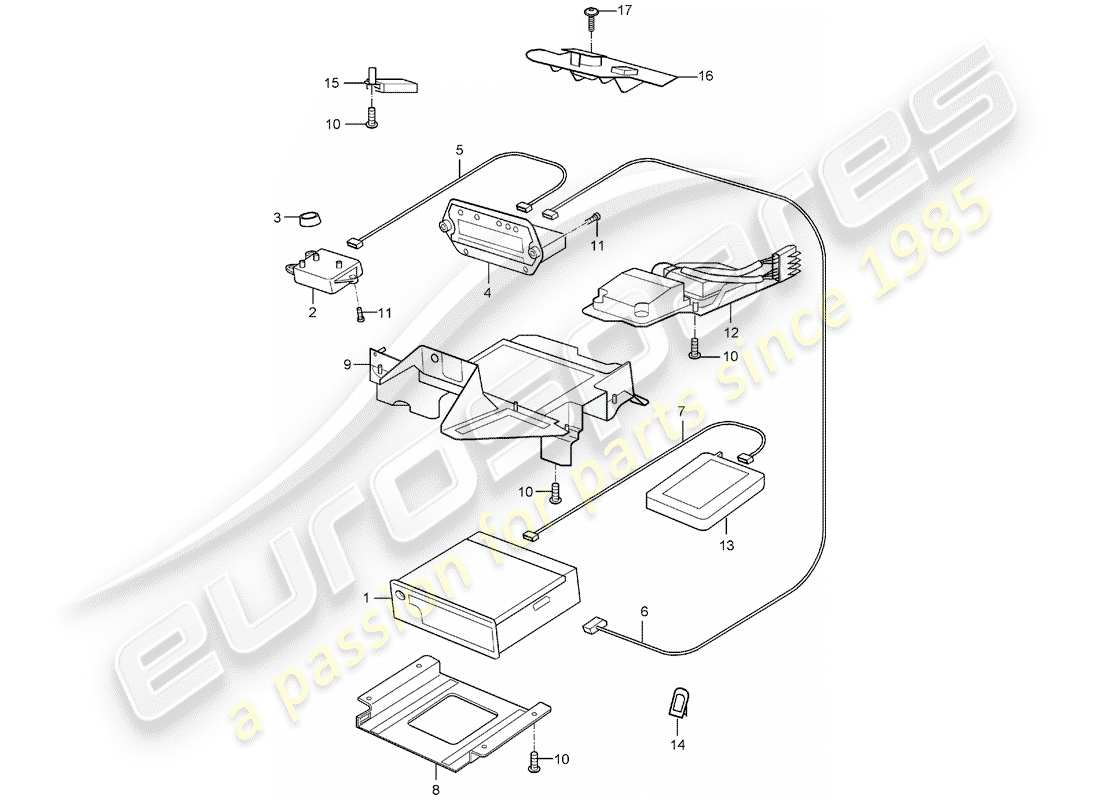 porsche 2006 (carrera gt) radio unit - navigation system - telephone part diagram