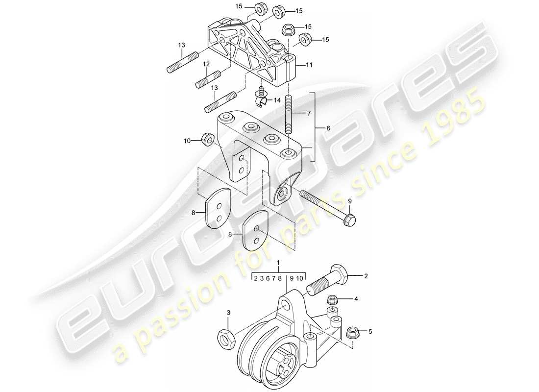 porsche 2006 (carrera gt) engine suspension part diagram