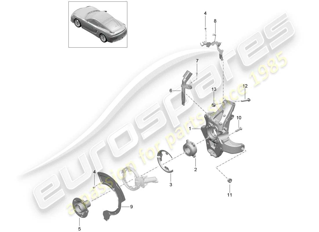 porsche 2016 (981 cayman gt4) rear axle part diagram