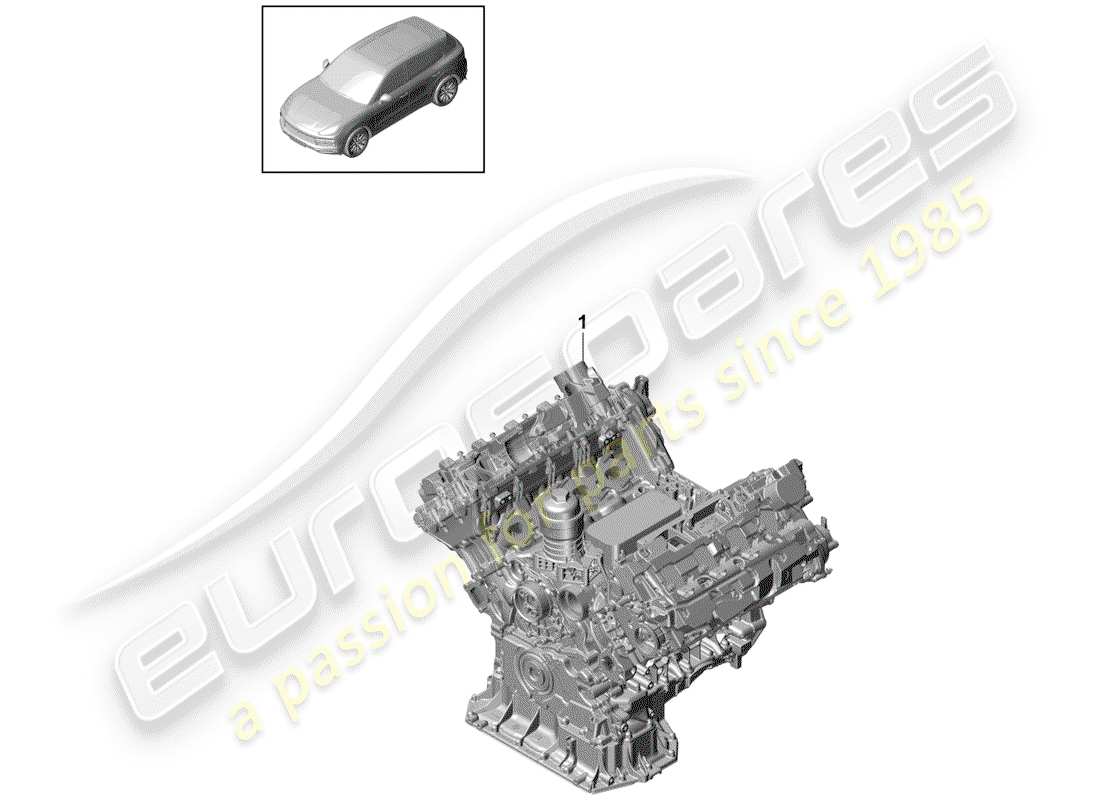 porsche 2020 (cayenne e3 9ya/9yb) long block part diagram
