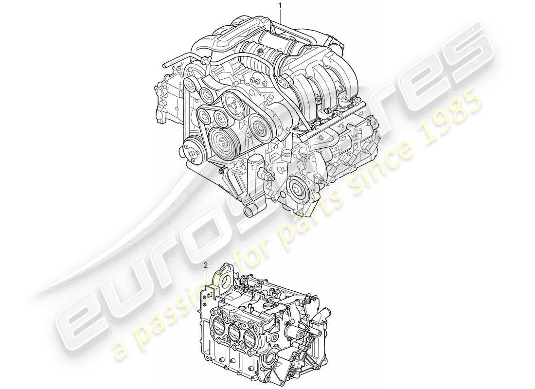 porsche 2007 (987 cayman) replacement engine part diagram