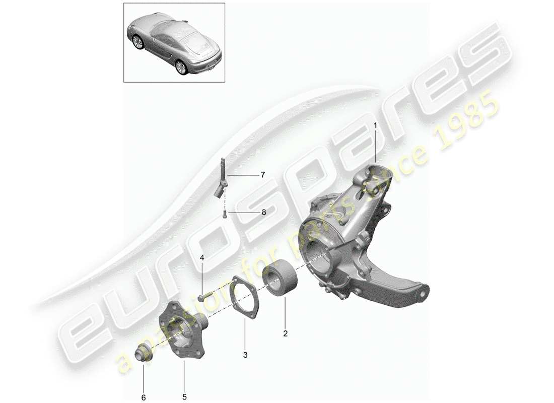 porsche 2014 (981 cayman) rear axle parts diagram