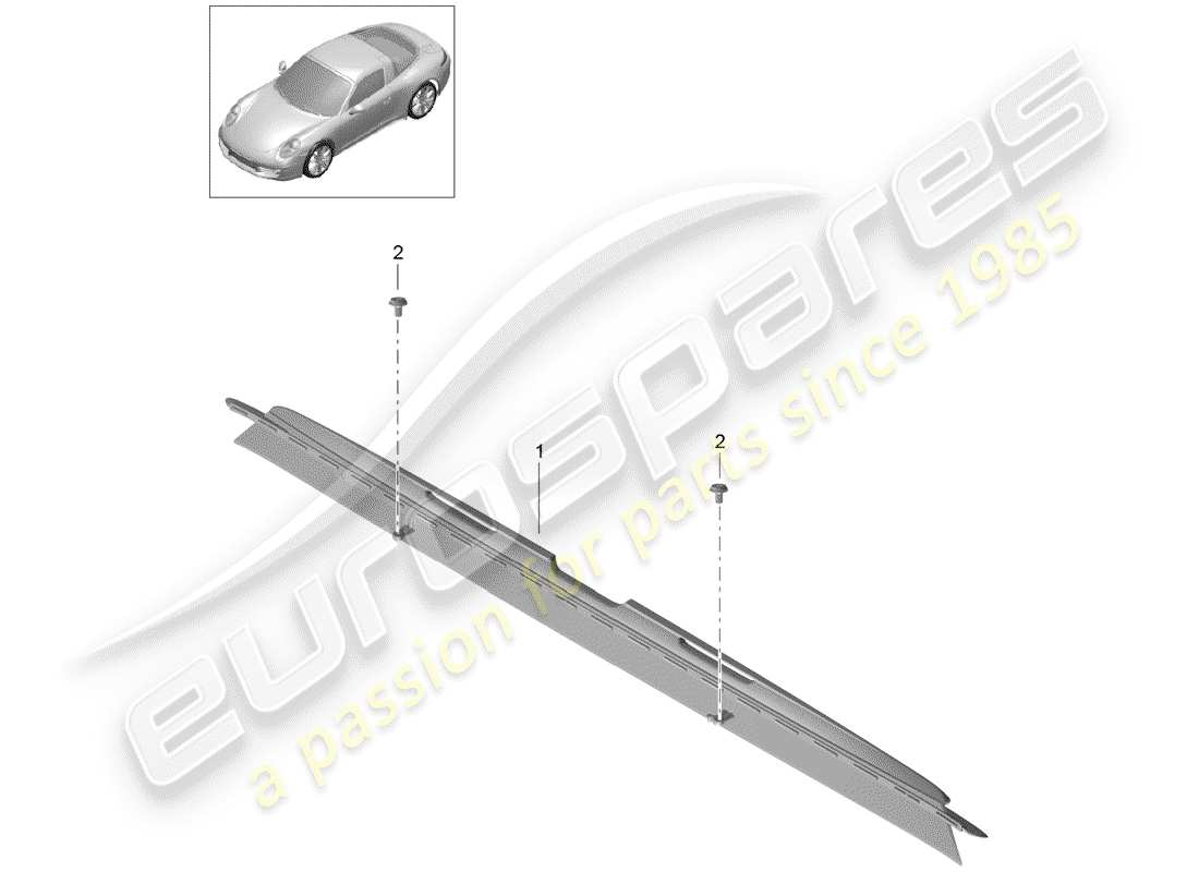 porsche 2012 (991-1) wind deflector part diagram