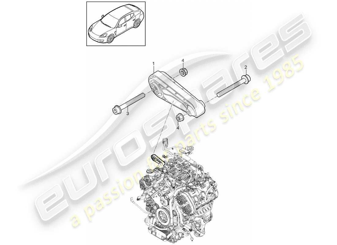 porsche 2012 (panamera 970) engine suspension part diagram