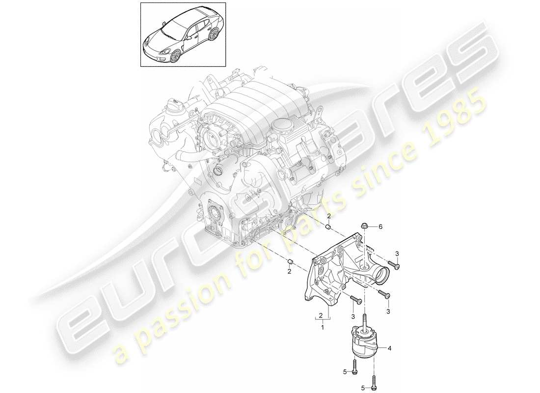 porsche 2012 (panamera 970) engine suspension part diagram
