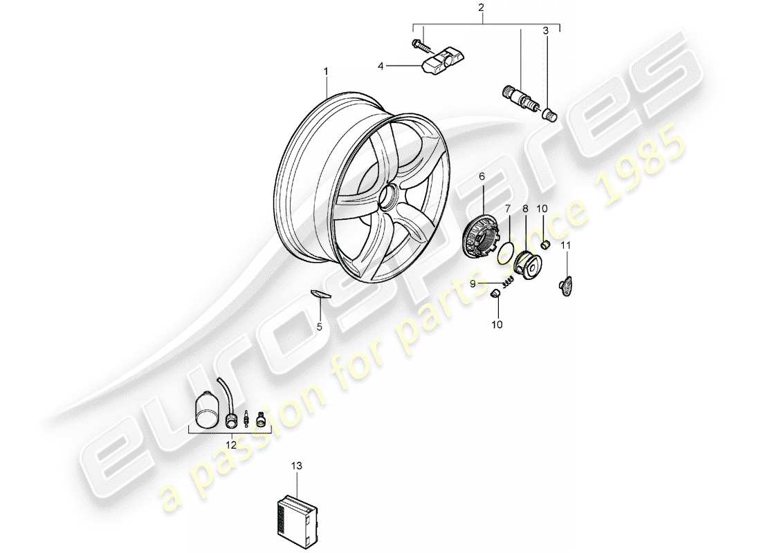 porsche 2006 (carrera gt) wheels part diagram