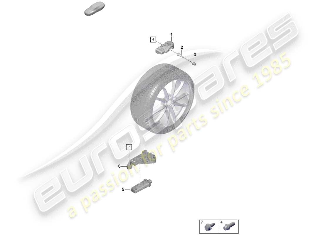porsche 2020 (718 boxster spyder) tire pressure control system part diagram