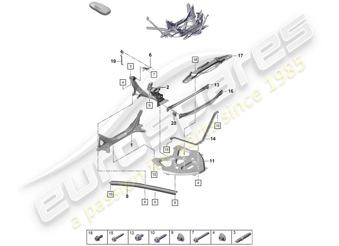 porsche 2019 (718 boxster spyder) side panel part diagram