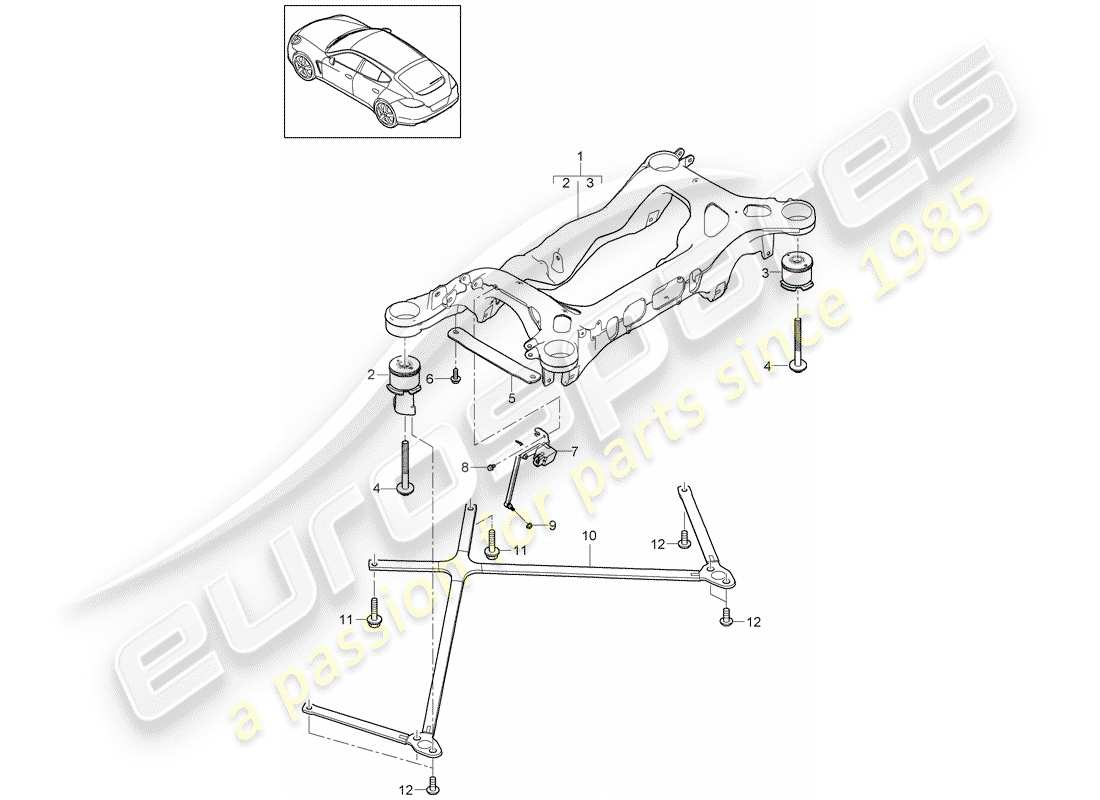 porsche 2016 (panamera 970) rear axle parts diagram