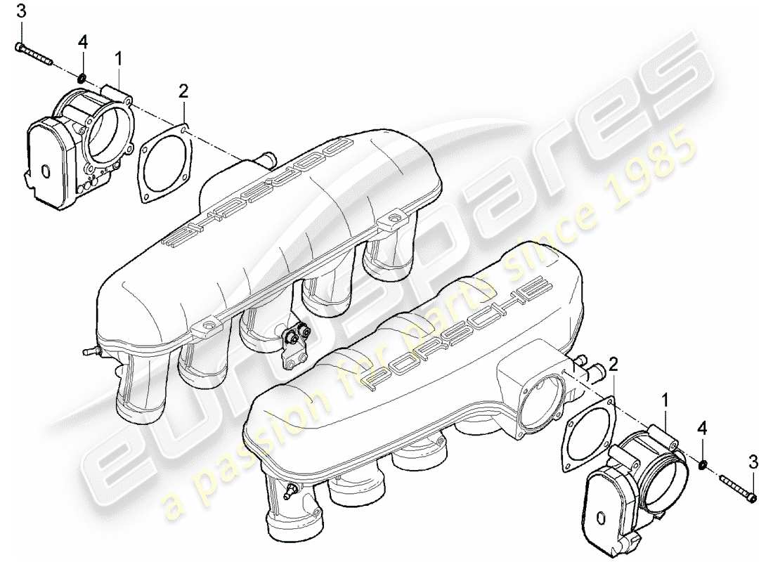 porsche 2006 (carrera gt) throttle body part diagram