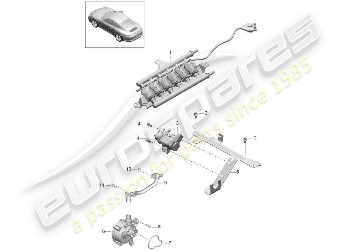 porsche 2017 (991-2) vacuum system part diagram