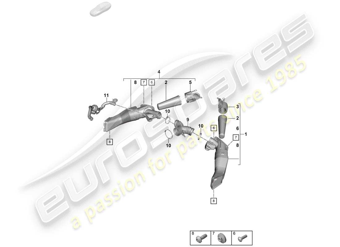 porsche 2019 (718 boxster spyder) air cleaner part diagram