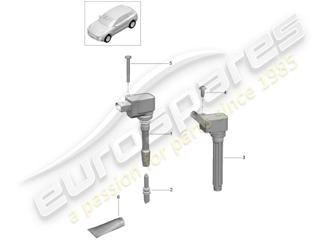 porsche 2018 (macan) ignition system parts diagram