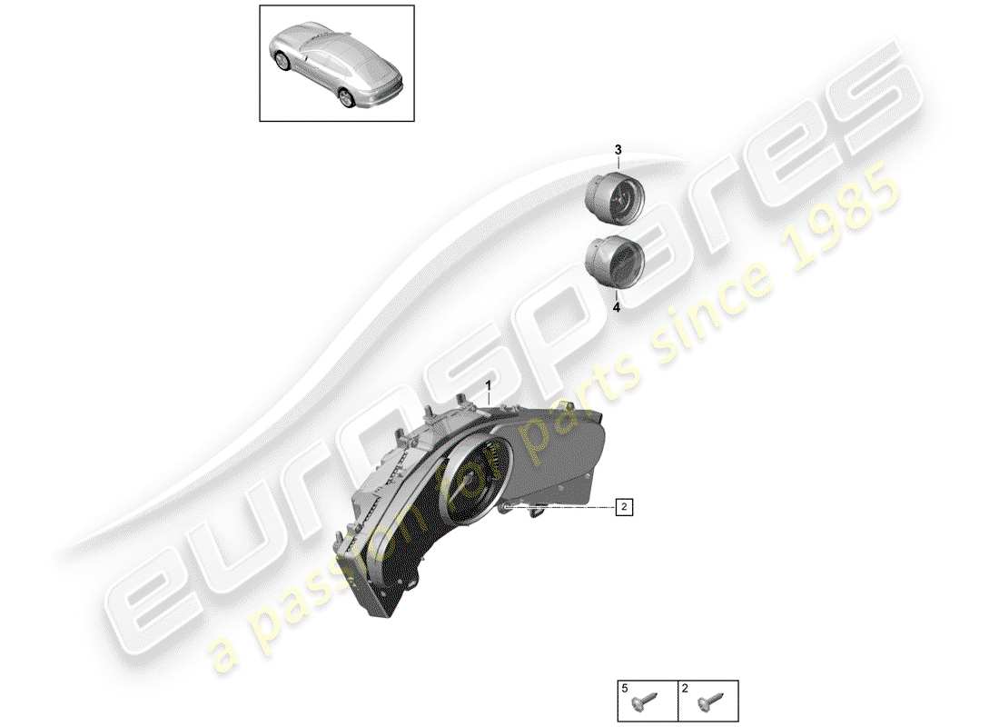 porsche 2020 (panamera 971-1) instrument cluster parts diagram