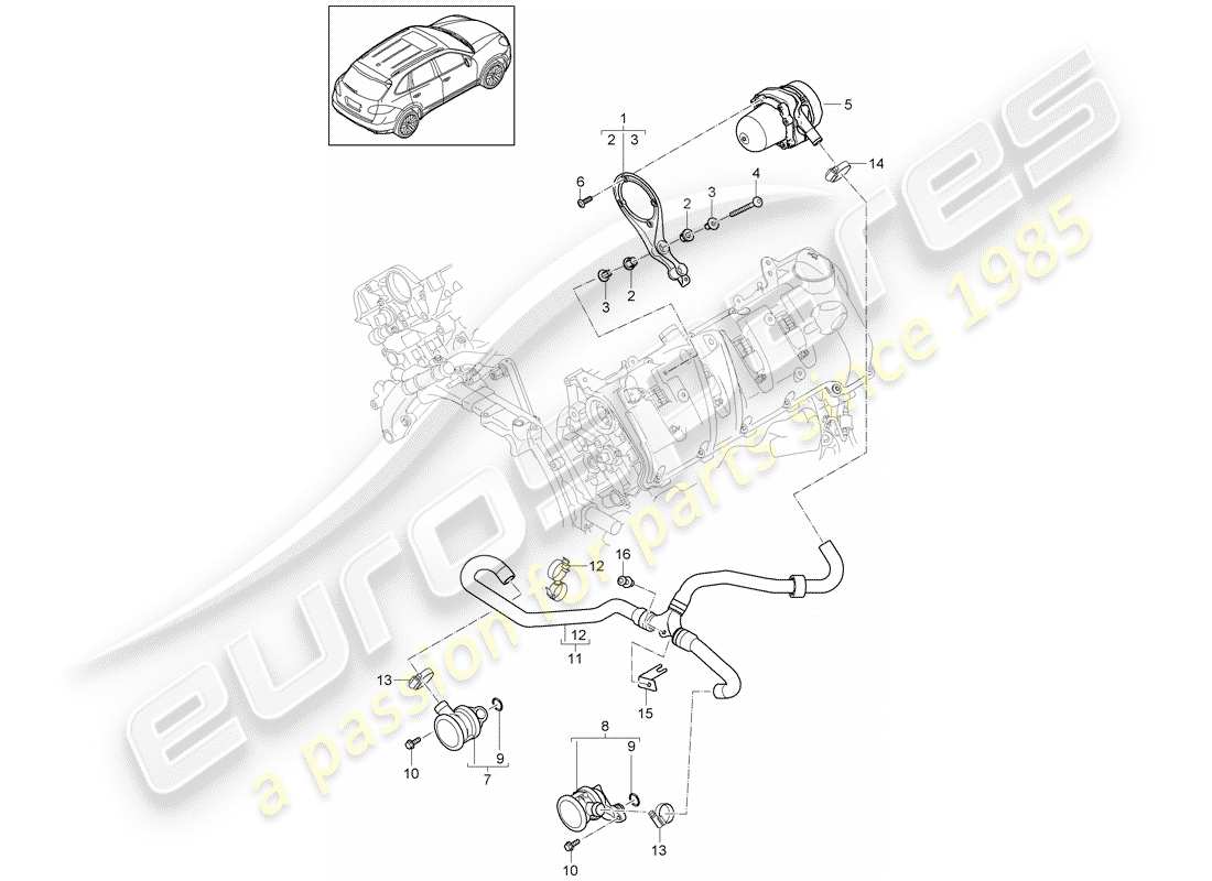 porsche 2018 (cayenne e2 92a) secondary air pump parts diagram