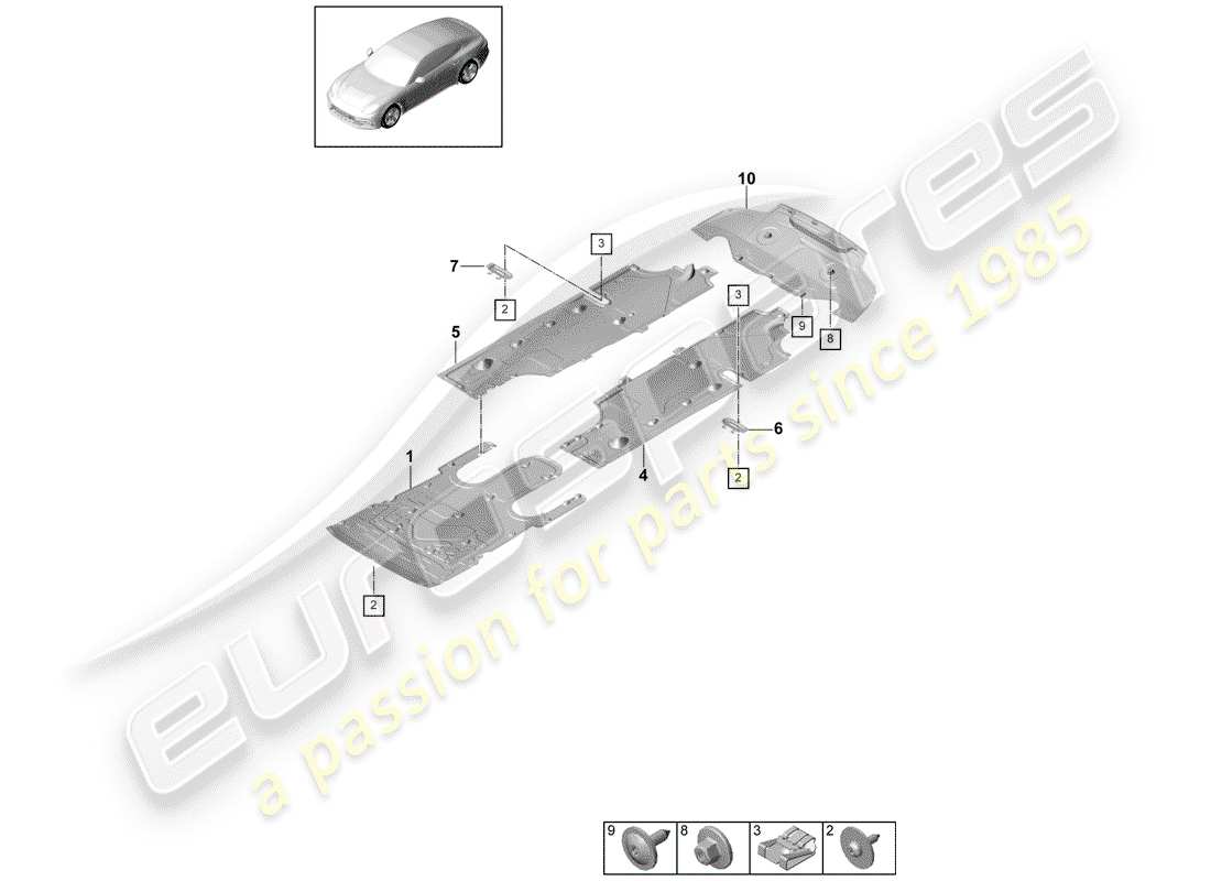 porsche 2017 (panamera 971-1) lining part diagram