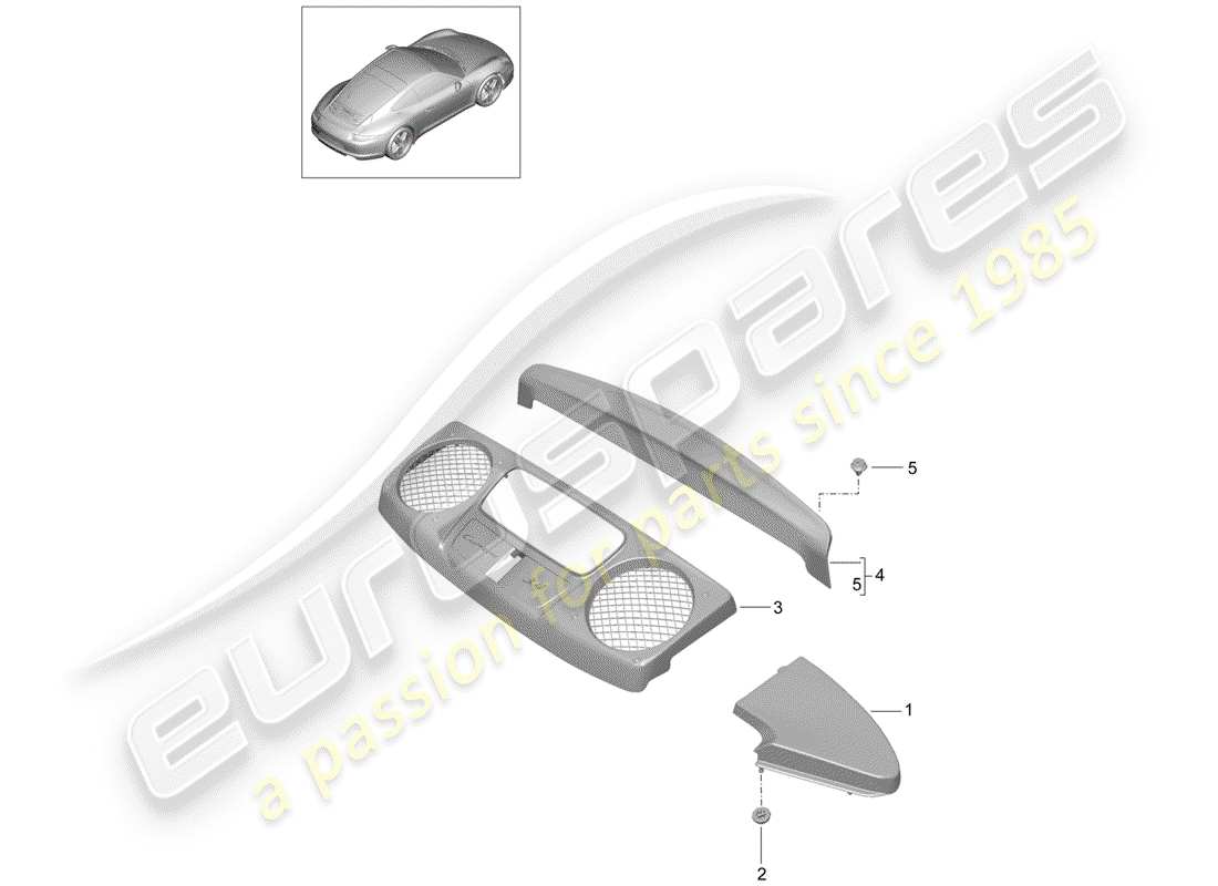 porsche 2014 (991-1) lining part diagram