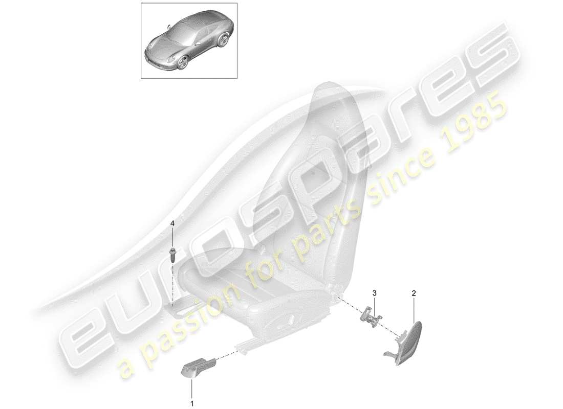porsche 2015 (991-1) seat part diagram