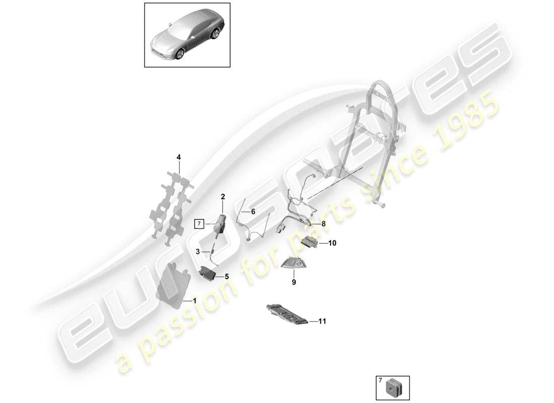 porsche 2019 (panamera 971-1) lumbar part diagram