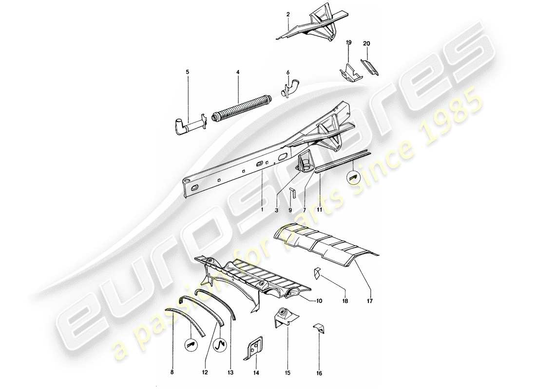 porsche 1970 (914) frame part diagram