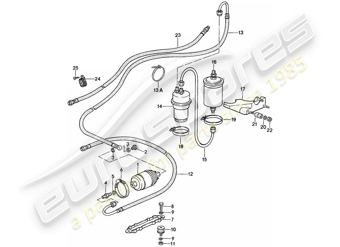 porsche 1986 (911) fuel system part diagram