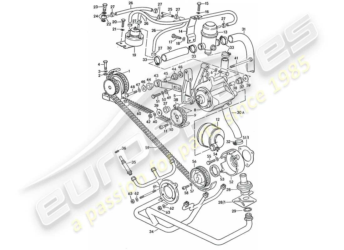 porsche 1975 (911 turbo) air injection part diagram