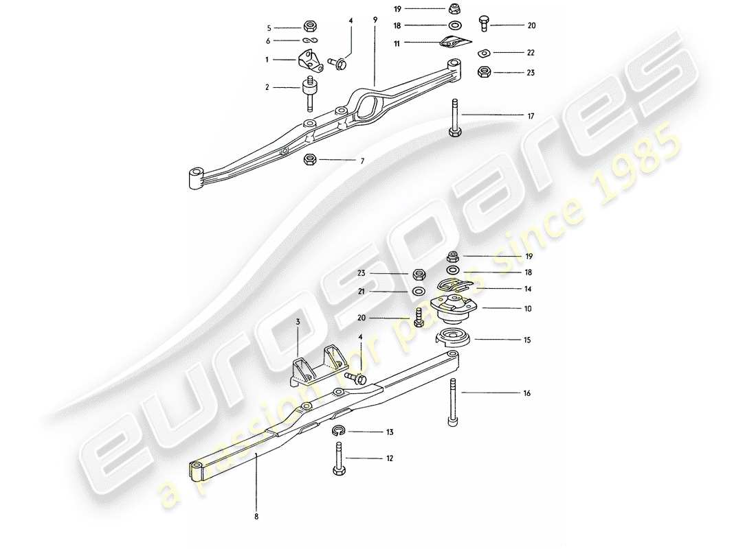 porsche 1971 (914) engine carrier part diagram