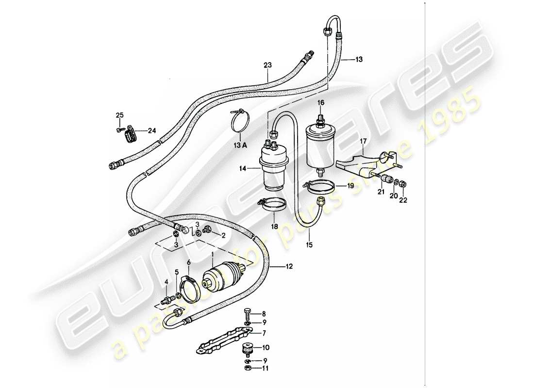 porsche 1987 (911) fuel system part diagram