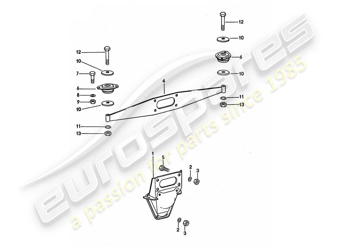 porsche 1975 (911 turbo) engine suspension part diagram