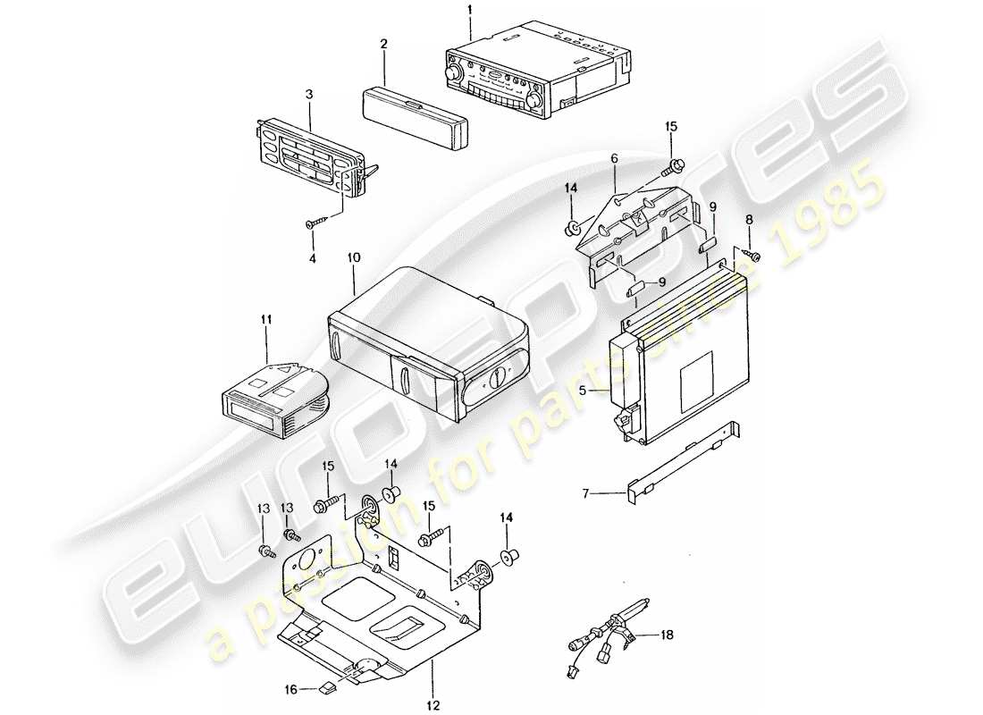 porsche 2003 (996 turbo / gt2) radio unit - amplifier - d >> - mj 2002 part diagram