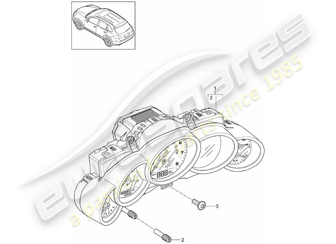 porsche 2013 (cayenne e2 92a) instrument cluster parts diagram