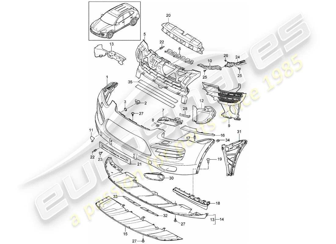 porsche 2018 (cayenne e2 92a) lining parts diagram