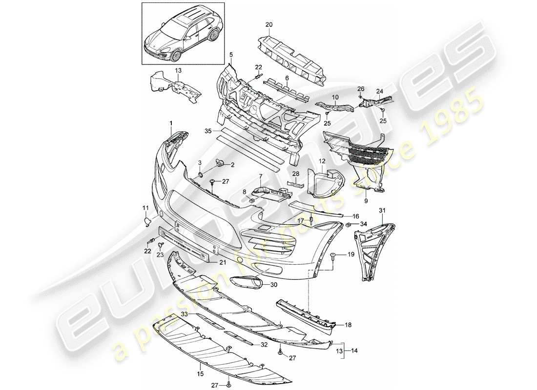 porsche cayenne e2 (2018) lining parts diagram