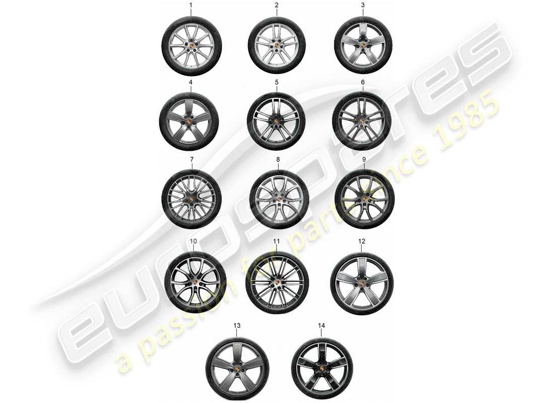 porsche 2014 (tequipment cayenne) gear set part diagram