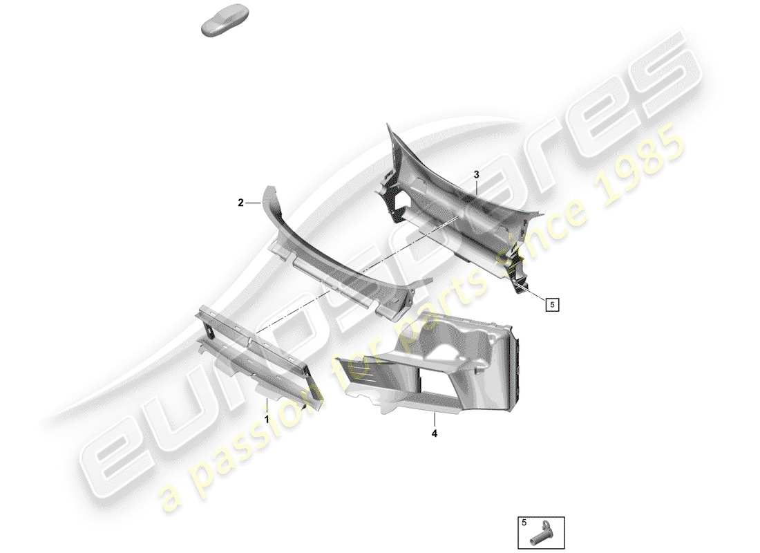 porsche boxster spyder (2019) bumper parts diagram