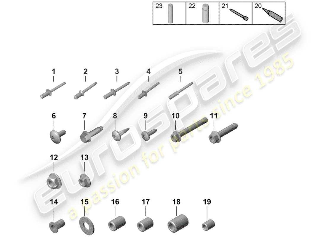 porsche 2019 (718 boxster spyder) fasteners part diagram