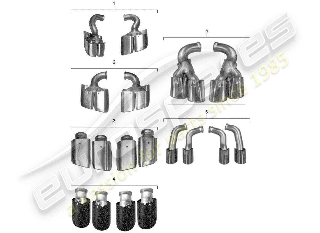 porsche 2010 (tequipment cayenne) tailpipe part diagram