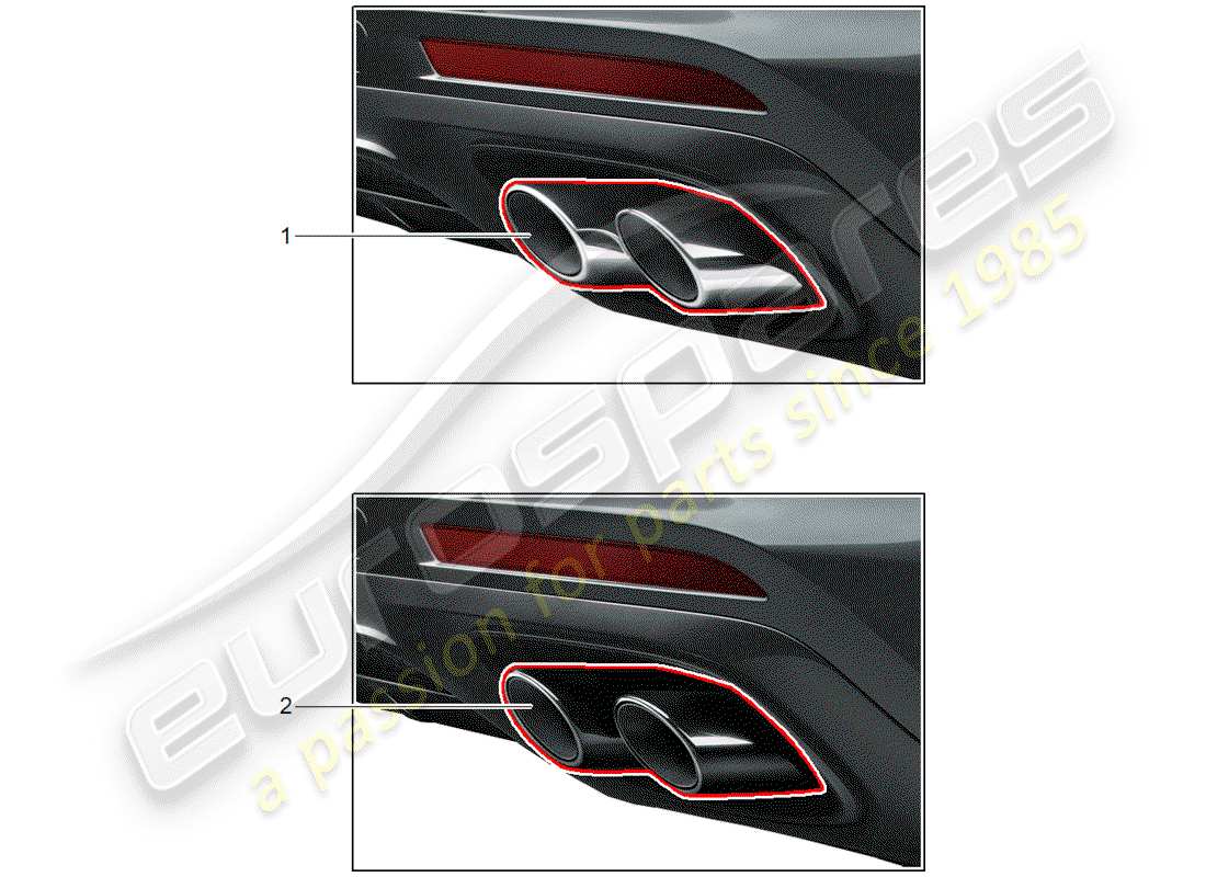 porsche 2016 (tequipment panamera) tailpipe part diagram