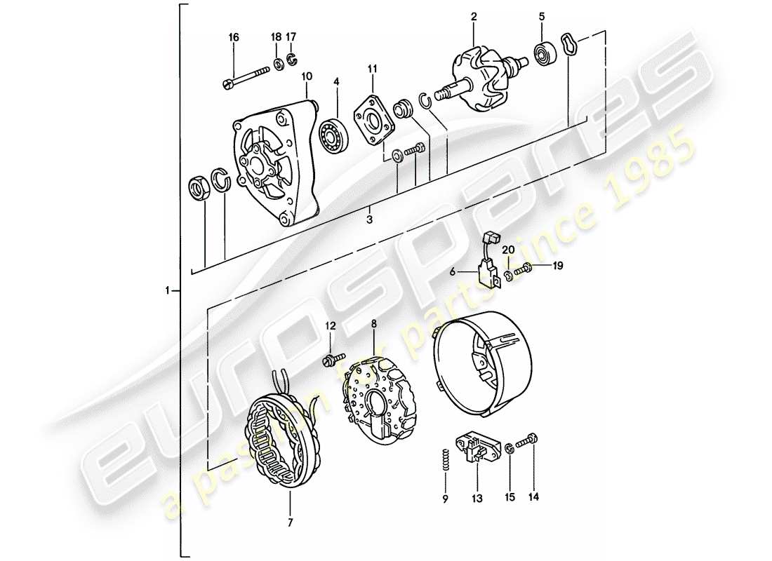 porsche 1978 (924) alternator parts diagram