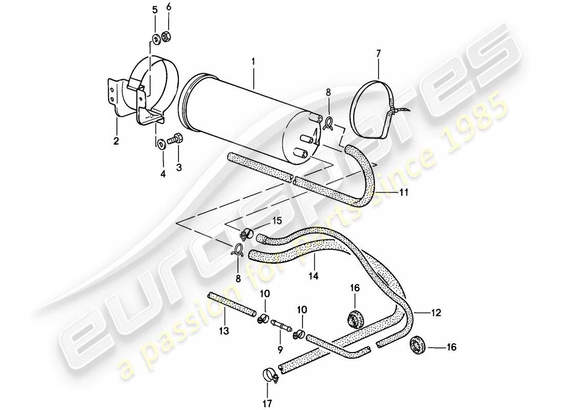 porsche 1987 (911) evaporative emission canister part diagram