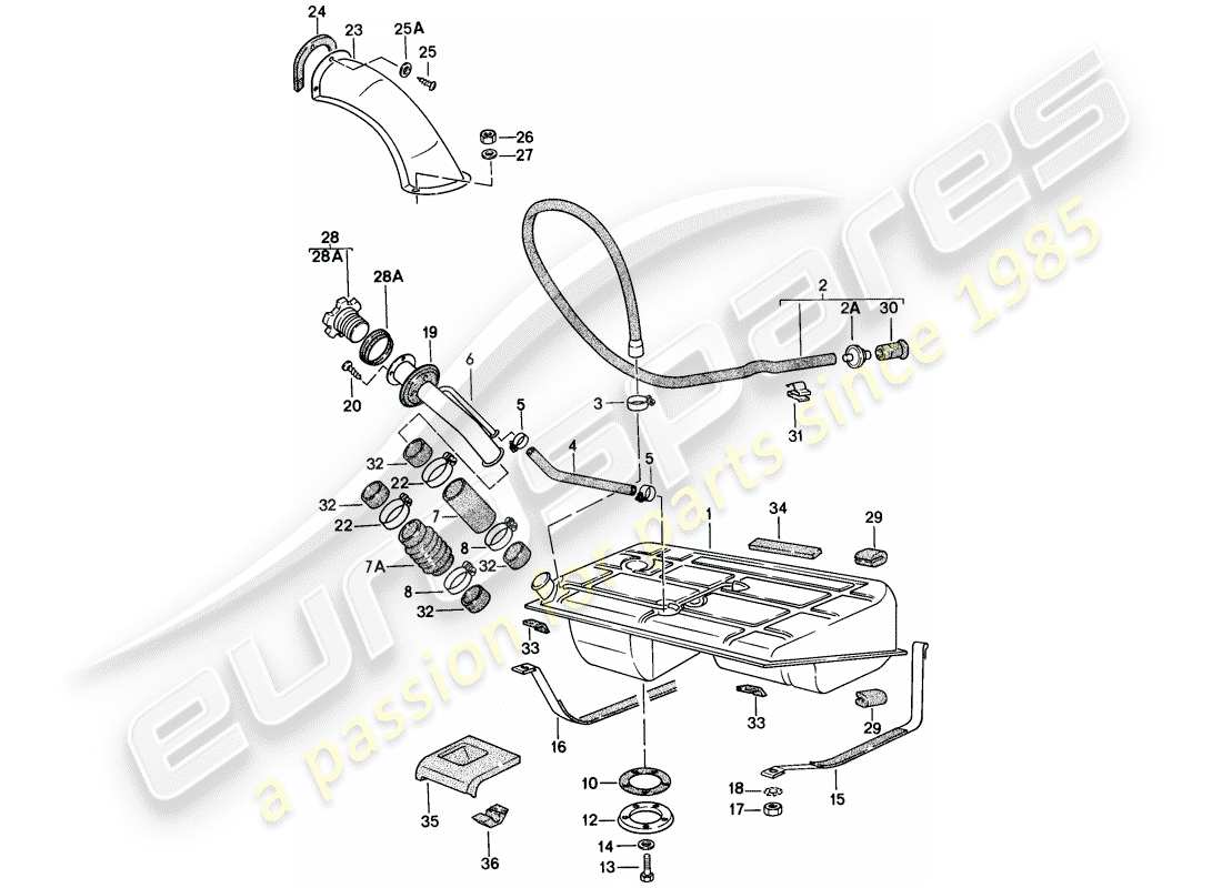 porsche 1978 (924) fuel tank parts diagram