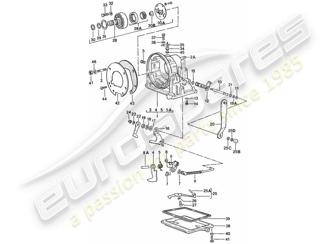 porsche 944 (1983) transmission case - automatic transmission part diagram