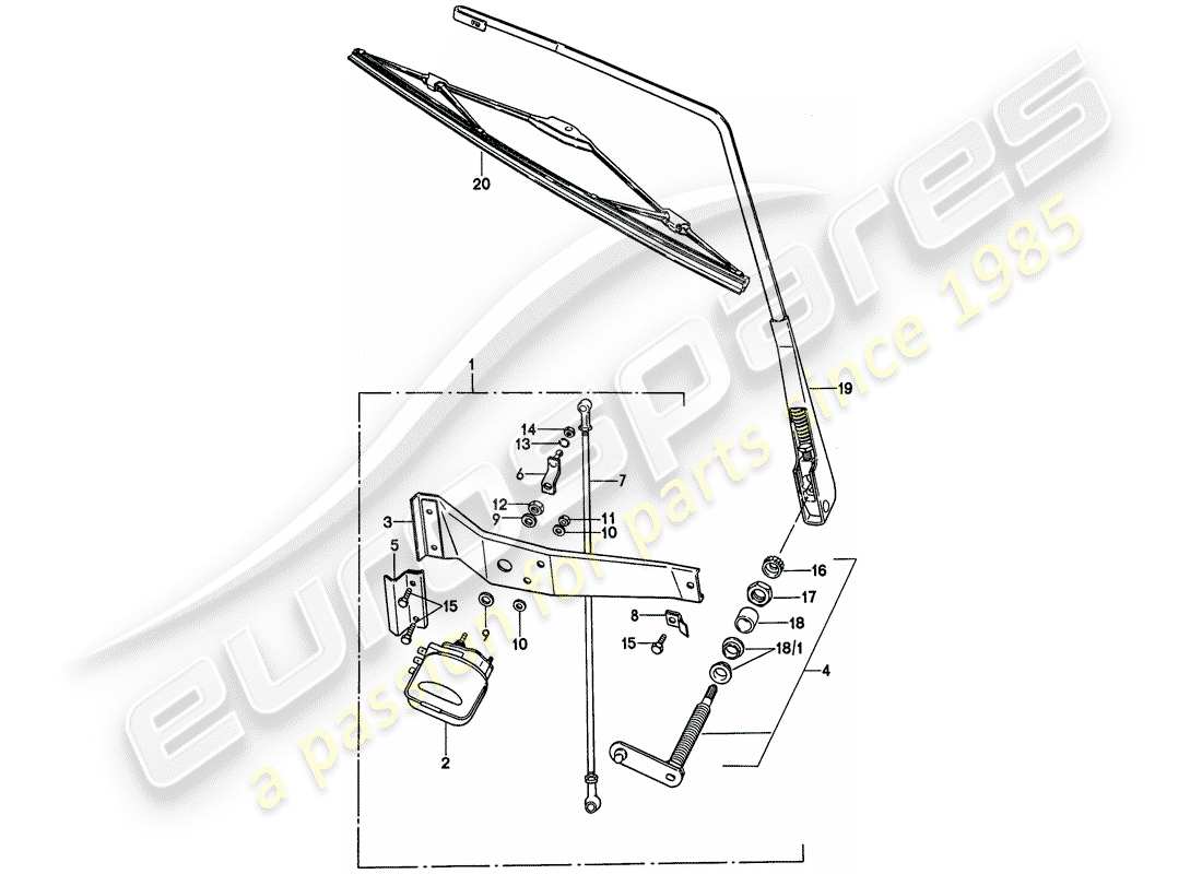 porsche 1977 (911) rear window wiper - d >> - mj 1975 part diagram