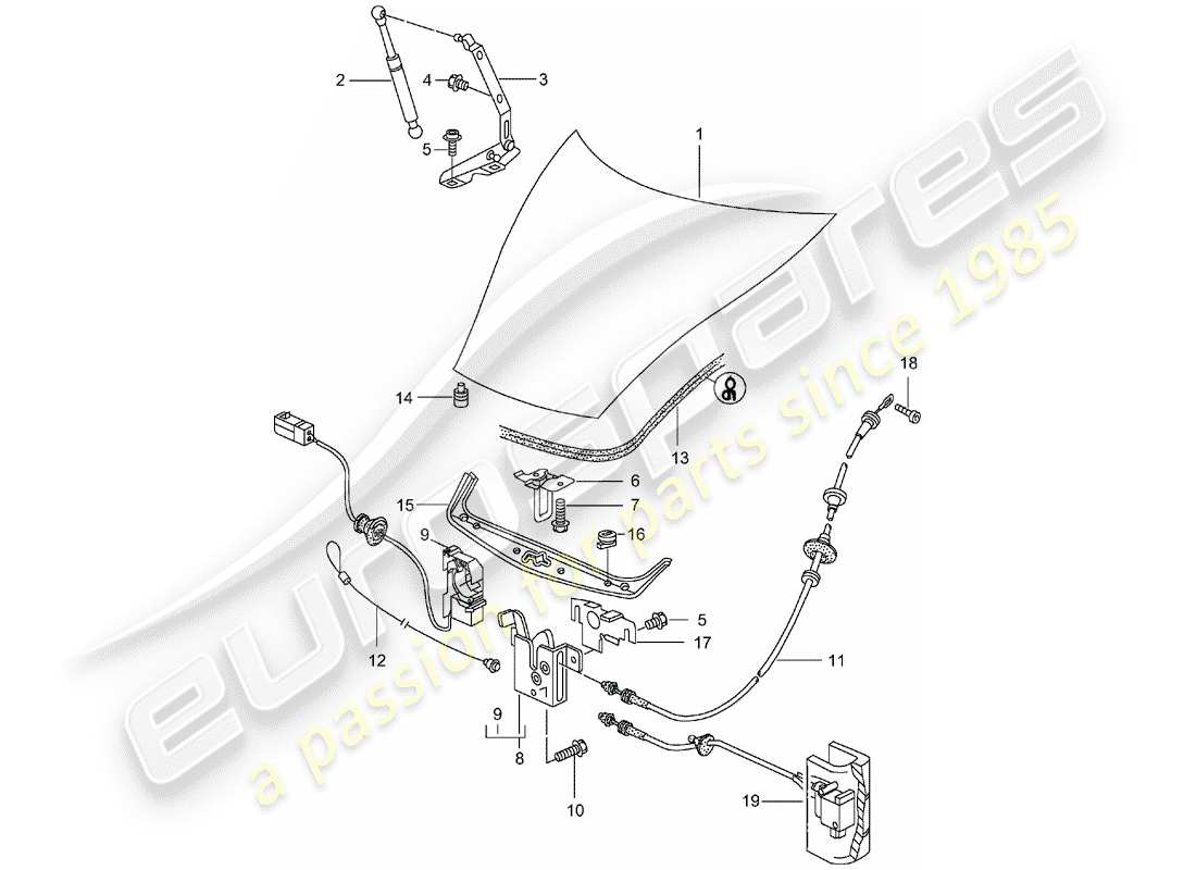 porsche 2005 (996 gt3) cover part diagram