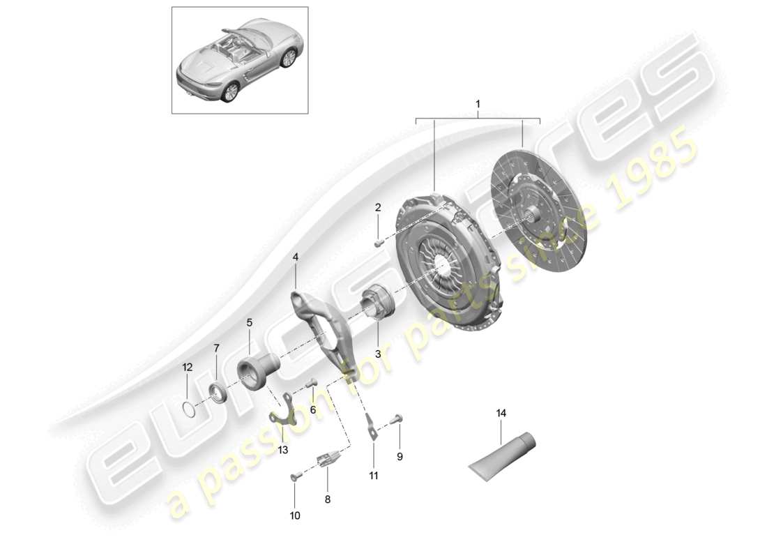 porsche 2020 (718 boxster) coupling parts diagram